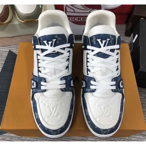 sneaker lv|Lv sneakers blue and white.